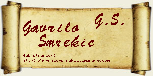 Gavrilo Smrekić vizit kartica